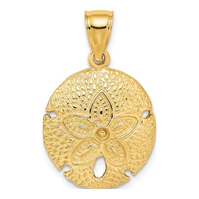 14K Yellow Gold Sand Dollar Pendant