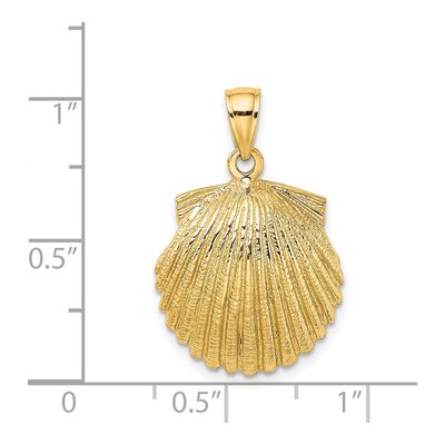 14K Yellow Gold Scallop Shell Pendant – view 4