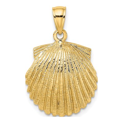 14K Yellow Gold Scallop Shell Pendant
