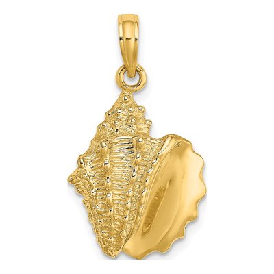 14K Yellow Gold Conch Shell Pendant