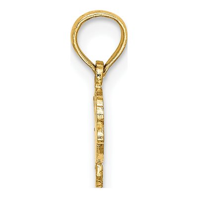 14K Yellow Gold Textured Fish Pendant – view 3