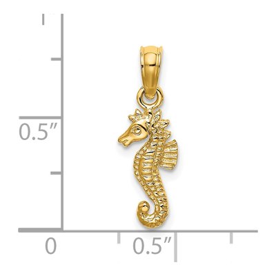 14K Yellow Gold Mini Seahorse Pendant – view 4