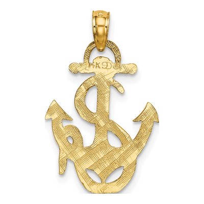 14K Yellow Gold Anchor Rope Pendant – view 5