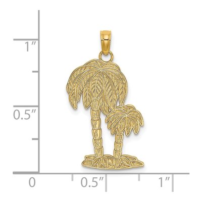 14K Yellow Gold Double Palm Trees Charm – view 4