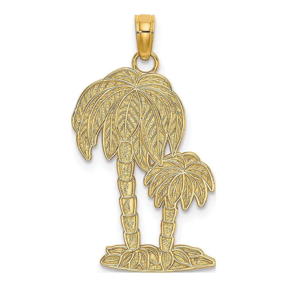 14K Yellow Gold Double Palm Trees Charm