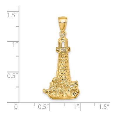 14K Yellow Gold Lighthouse Pendant – view 4