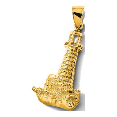 14K Yellow Gold Lighthouse Pendant – view 6