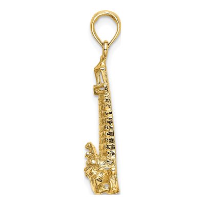 14K Yellow Gold Lighthouse Wave Pendant – view 3