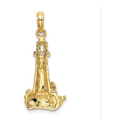 14K Yellow Gold Lighthouse Wave Pendant – view 5