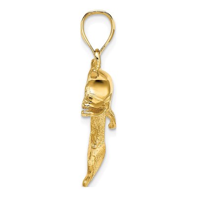 14K Yellow Gold Open Mouth Dolphin Charm – view 3