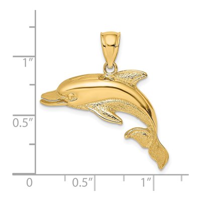 14K Yellow Gold Open Mouth Dolphin Charm – view 4