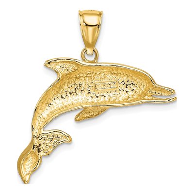 14K Yellow Gold Open Mouth Dolphin Charm – view 5