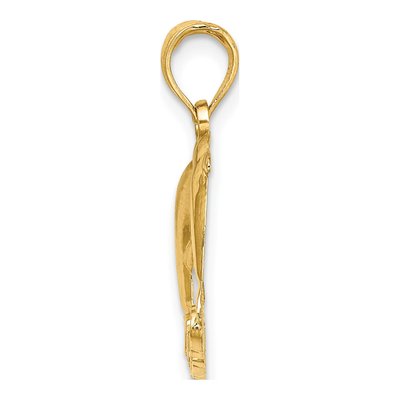 14K Yellow Gold Nags Head Dolphins Charm – view 3