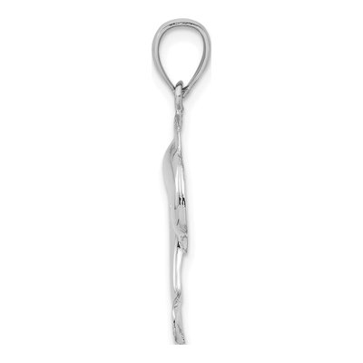14K White Gold Jumping Dolphin Pendant – view 3