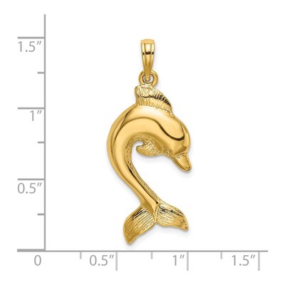 14K Yellow Gold Dolphin Charm – view 4