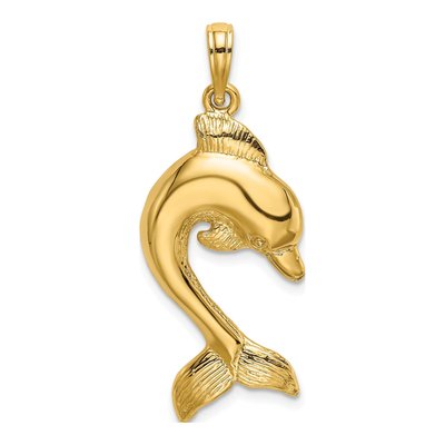 14K Yellow Gold Dolphin Charm