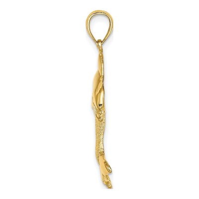 14K Yellow Gold Jumping Dolphin Pendant – view 3