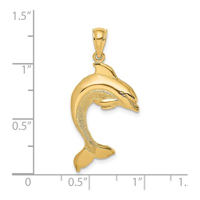 14K Yellow Gold Jumping Dolphin Pendant – view 4