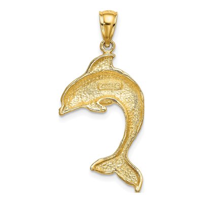 14K Yellow Gold Jumping Dolphin Pendant – view 5