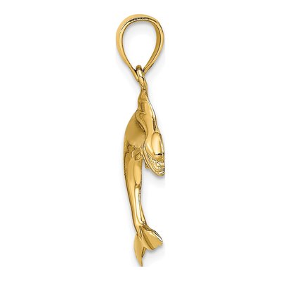 14K Yellow Gold Dolphin Pendant – view 3