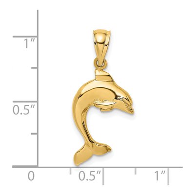 14K Yellow Gold Dolphin Pendant – view 4