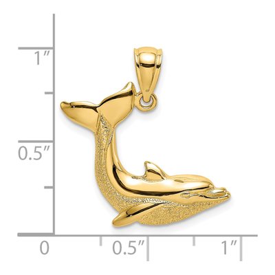 14K Yellow Gold Dolphin Pendant – view 4