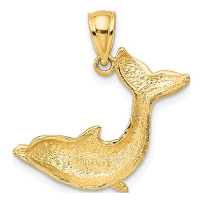 14K Yellow Gold Dolphin Pendant – view 5