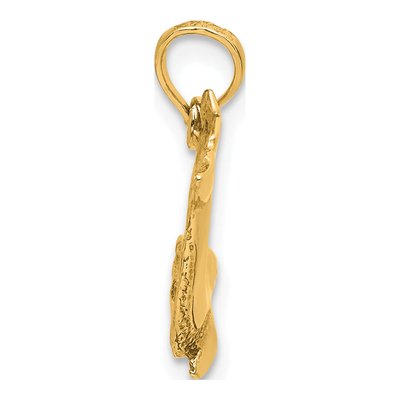 14K Yellow Gold Jumping Dolphin Pendant – view 3