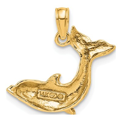14K Yellow Gold Jumping Dolphin Pendant – view 5