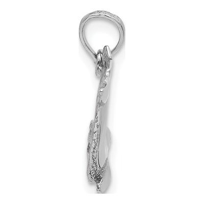 14K White Gold Jumping Dolphin Pendant – view 3