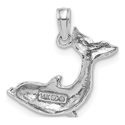 14K White Gold Jumping Dolphin Pendant – view 5