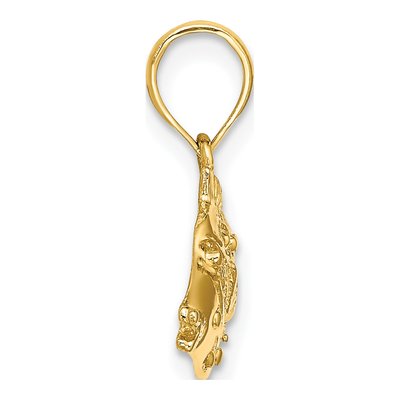14K Yellow Gold Humu Fish Pendant – view 3