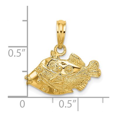 14K Yellow Gold Humu Fish Pendant – view 4