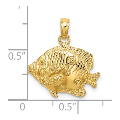 14K Yellow Gold Butterfly Fish Pendant – view 4
