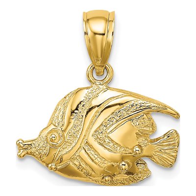 14K Yellow Gold Bannerfish Charm