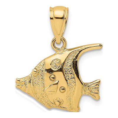 14K Yellow Gold Bannerfish Pendant