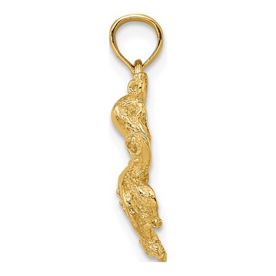 14K Yellow Gold Textured Octopus Pendant – view 3