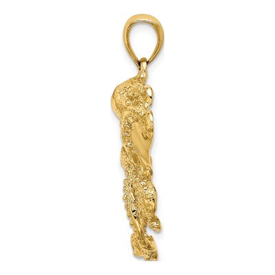14K Yellow Gold Textured Octopus Pendant – view 3