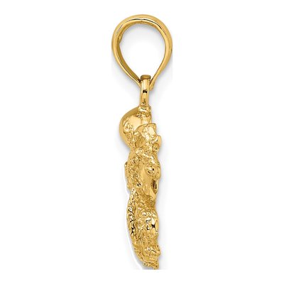 14K Yellow Gold Textured Octopus Pendant – view 3