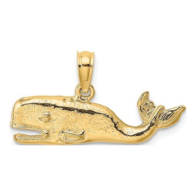14K Yellow Gold Sperm Whale Pendant