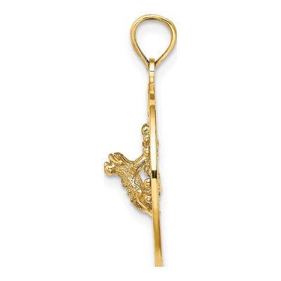 14K Yellow Gold Antigua W.i Frog Pendant – view 3