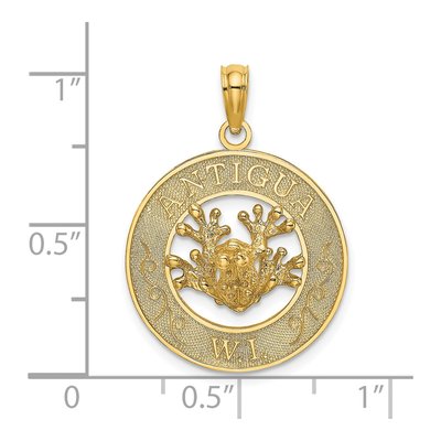 14K Yellow Gold Antigua W.i Frog Pendant – view 4