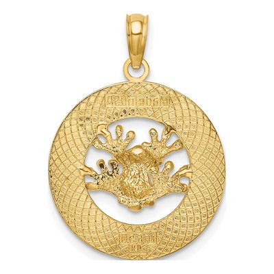 14K Yellow Gold Antigua W.i Frog Pendant – view 5