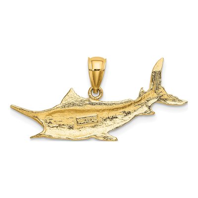 14K Yellow Gold Marlin Fish Pendant – view 5