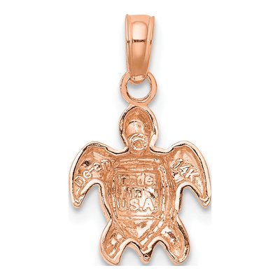 14K Rose Gold Mini Sea Turtle Pendant – view 5