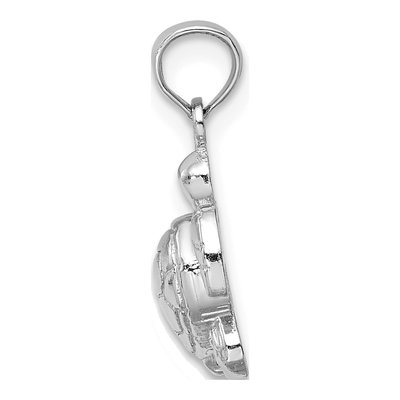 14K White Gold Textured Mini Sea Turtle Charm – view 3