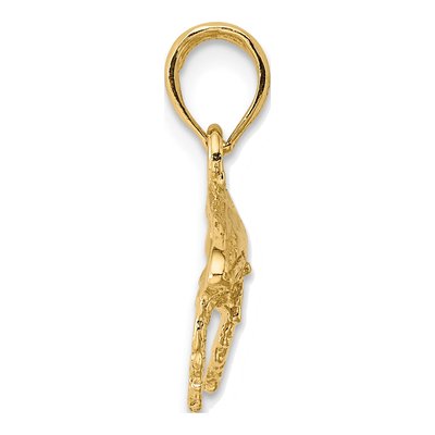 14K Yellow Gold Humpback Whale Pendant – view 3