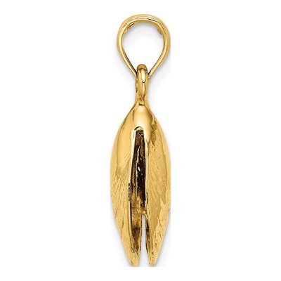 14K Yellow Gold 3D Mussel Shell Charm – view 3