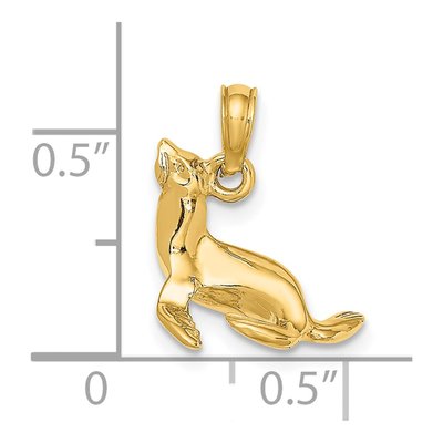14K Yellow Gold 3D Seal Pendant – view 4