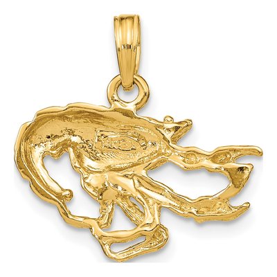 14K Yellow Gold Textured Crawfish Pendant – view 4